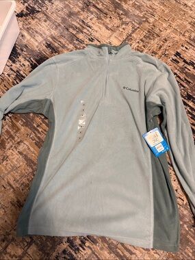 Columbia Two-Tone Sage Green Quarter-Zip Fleece Pullover